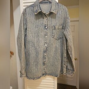 Women's Size L Jean Jacket with Bling